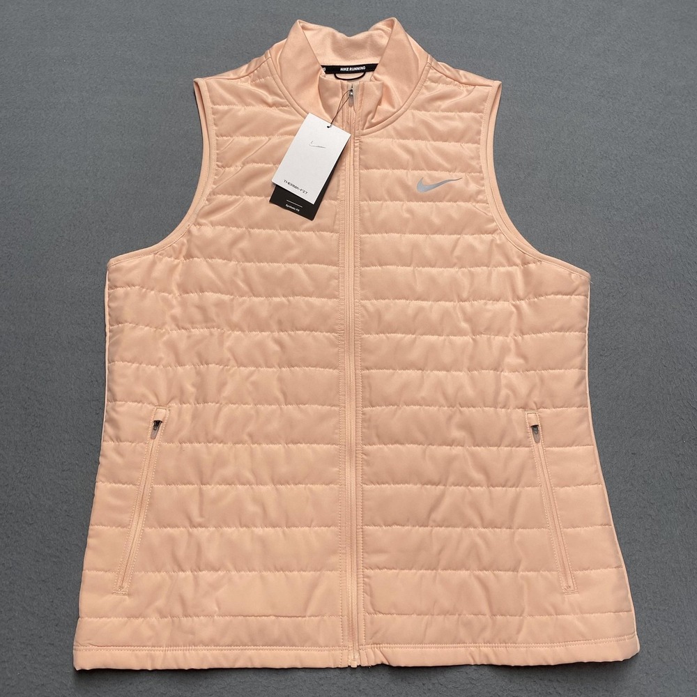 Nike Vest Womens XL Peach Therma-FIT Running Full Zip Synthetic‎ Fill DD6035-800